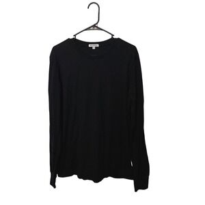 Gustin Long Sleeve Shirt Mens Medium Black Crewneck Made in USA Lightweight